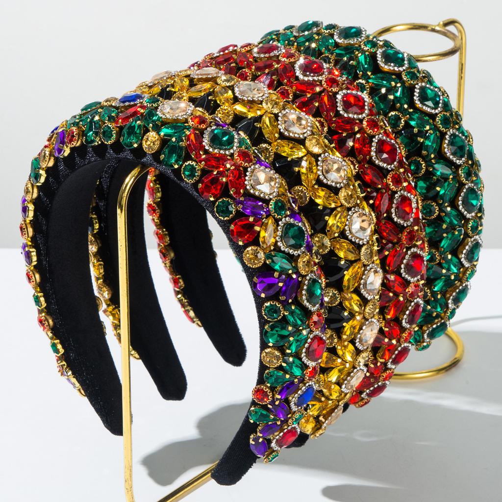 Wide-edge Velvet Hairband, Royal Style Vintage Headband, Luxurious and Exquisite Evening Hair Accessory