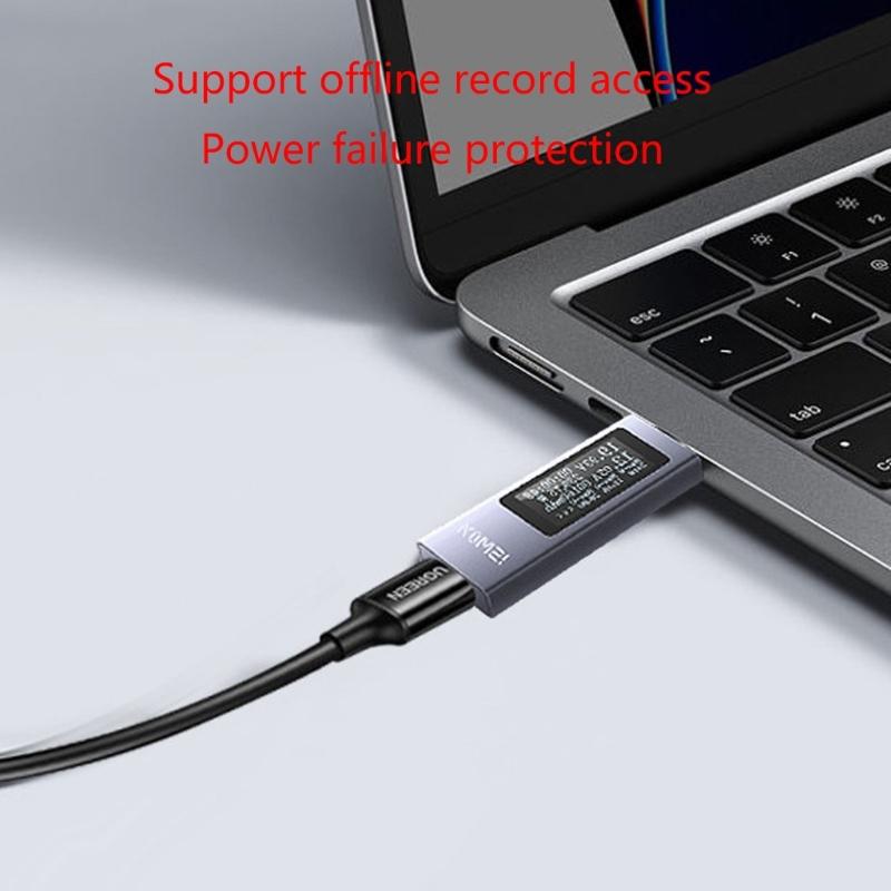 KOWSI Voltage Current Tester USB C Meter Tester Voltmeter Ammeter Detector USB C Charging Detector LED Display Portable