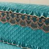 Luxury Fine Flannel Quilted Bed Head Cover Lace Edge Short Plush All-inclusive Headboard Cover Elegant Protective Cover