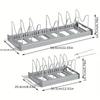 Expandable Dish Rack Pans Organizer Rack Adjustable Compartments Dish Storage Rack Pot Lid Organizer Kitchen Utensils Rack