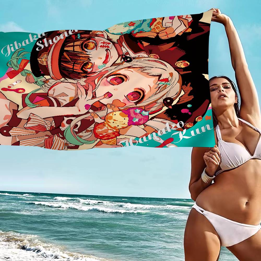 Cartoon H-Hanako Kun Bath Towel Microfiber Soft Water Absorbing Breathable For Girl Kids Decorative Cartoon Beach Towel