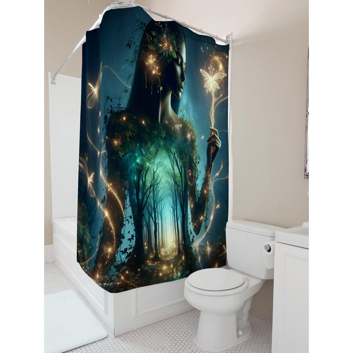 

Enchanted Forest Fairy Waterproof Shower Curtain W60H190(CM)-1 Pcs