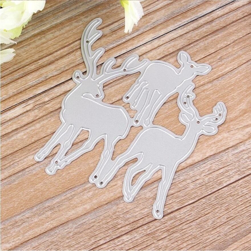 3pcs/lot Deers Metal Cutting Dies Set for DIY Scrapbooking Greeting Card Making Paper Embossing Craft