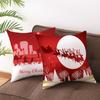 Federa Decorativa Regalo di Natale Copricuscino Stampa Rossa Copricuscino Divano Casa Festivo Materiale Corto Peluche