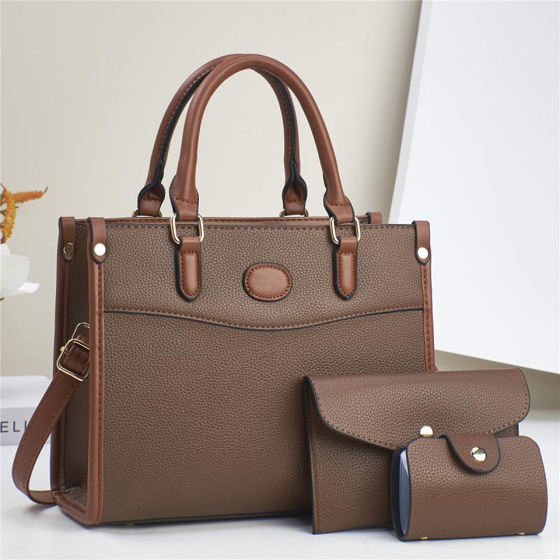 mother and child ag hree-piece omen s Bag ashion houlder Bag ersatile andbag Travel remium Sense Bag 28*13*22 коричневый