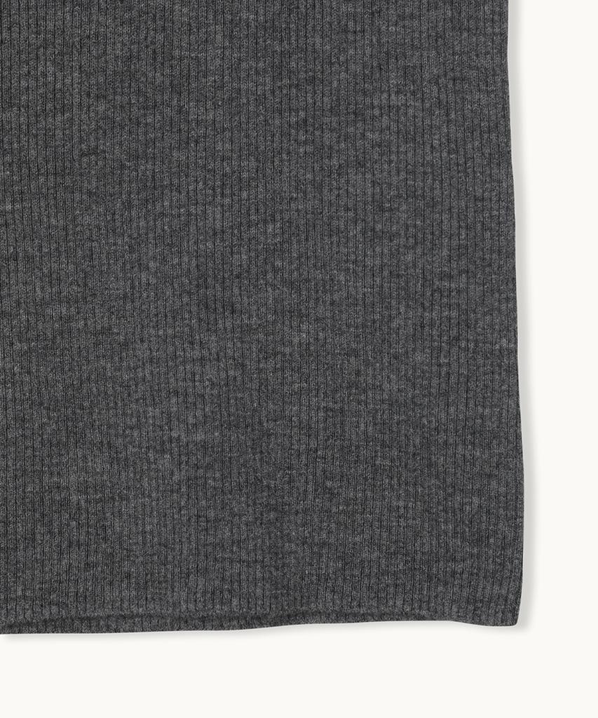 MAKE A TOAST Square Neck Slim Fit Knit Top (Dark Grey) Mbfsnt002Dg