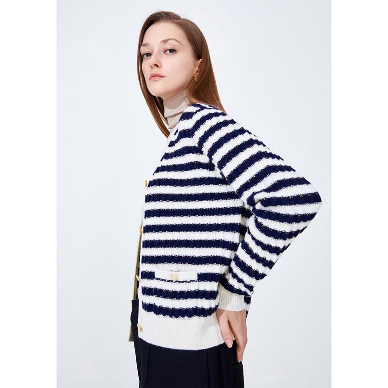 Navigare Women's Long Sleeve V-Neck Wool Cardigan Sweater 2234092021