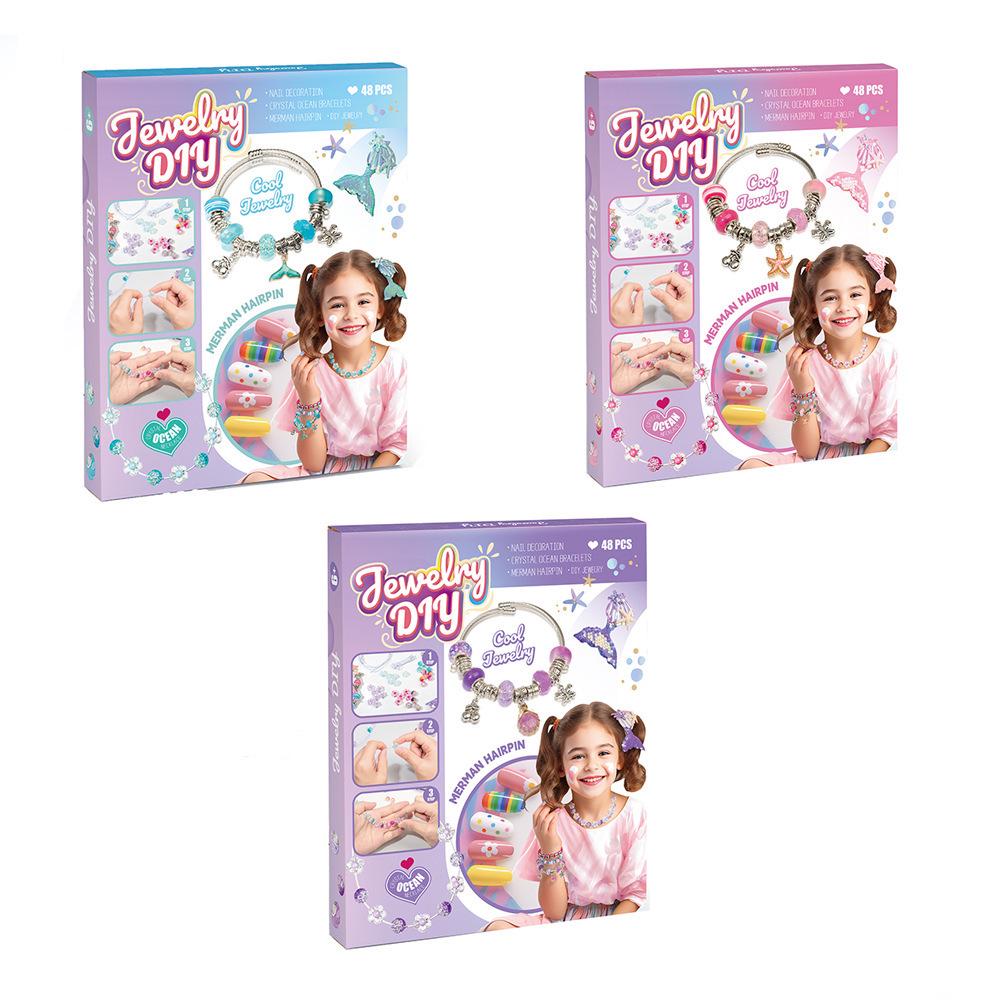 

Mermaid Themed DIY Beading Set: Bracelet & Nail Art Toy for Girls