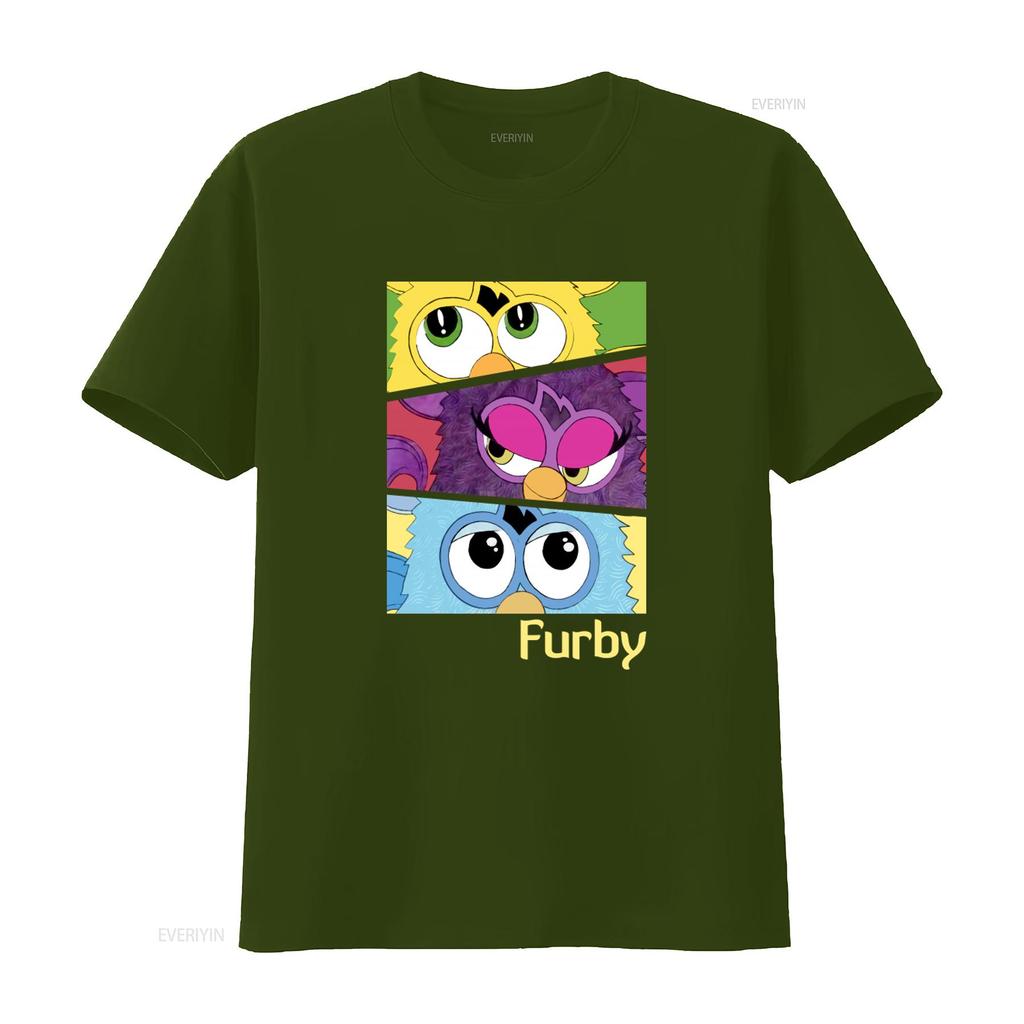 Furby Cartoon Print T Shirt For Fashion Summer Tops Vintage Stylish Versatile Breathable Streetwear Homme