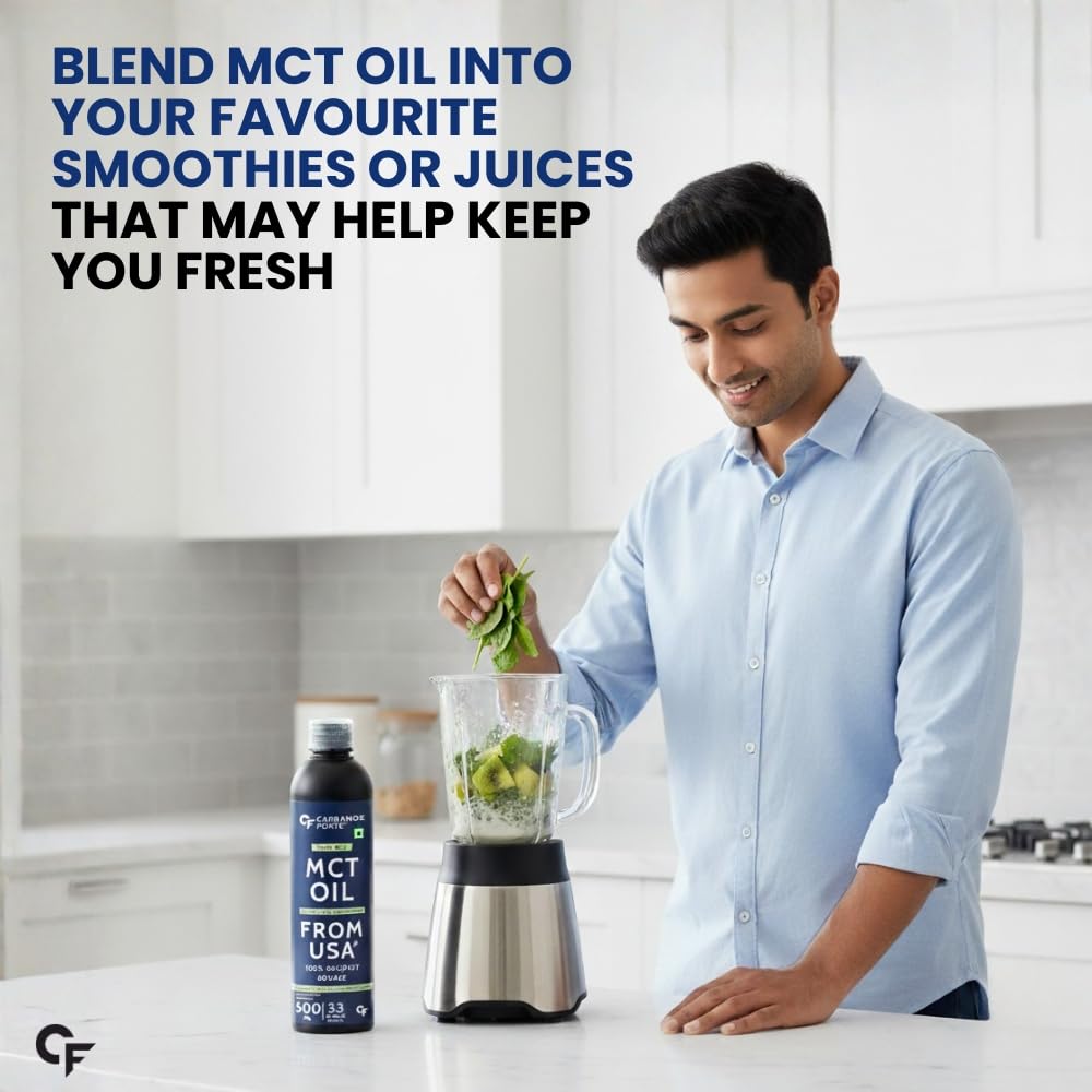 Carbamide Forte Pure MCT Oil C8 C10 From Coconut Source Keto Paleo Friendly Vegetarian Dietary Oil 500 Ml