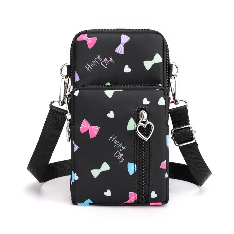 Waterproof Mobile Phone Bag Women's Mini Crossbody Bag Daily Multi-layer Zipper Purse Casual Outdoor Travel Nylon Bag