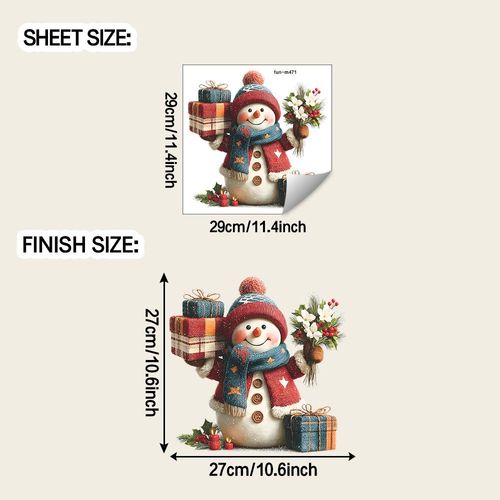 

Мультяшный Рождественский Снеговик Цветы и Подарки Наклейки для Ванной Комнаты Туалета Декоративные Наклейки