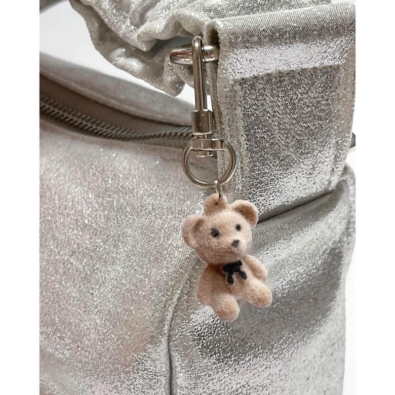 Unique Brown Plush Dolls Keychain Heart Bear Plush Keyring Cute Rabbit KeyRing Keychain Friend Birthday Gifts for Kids