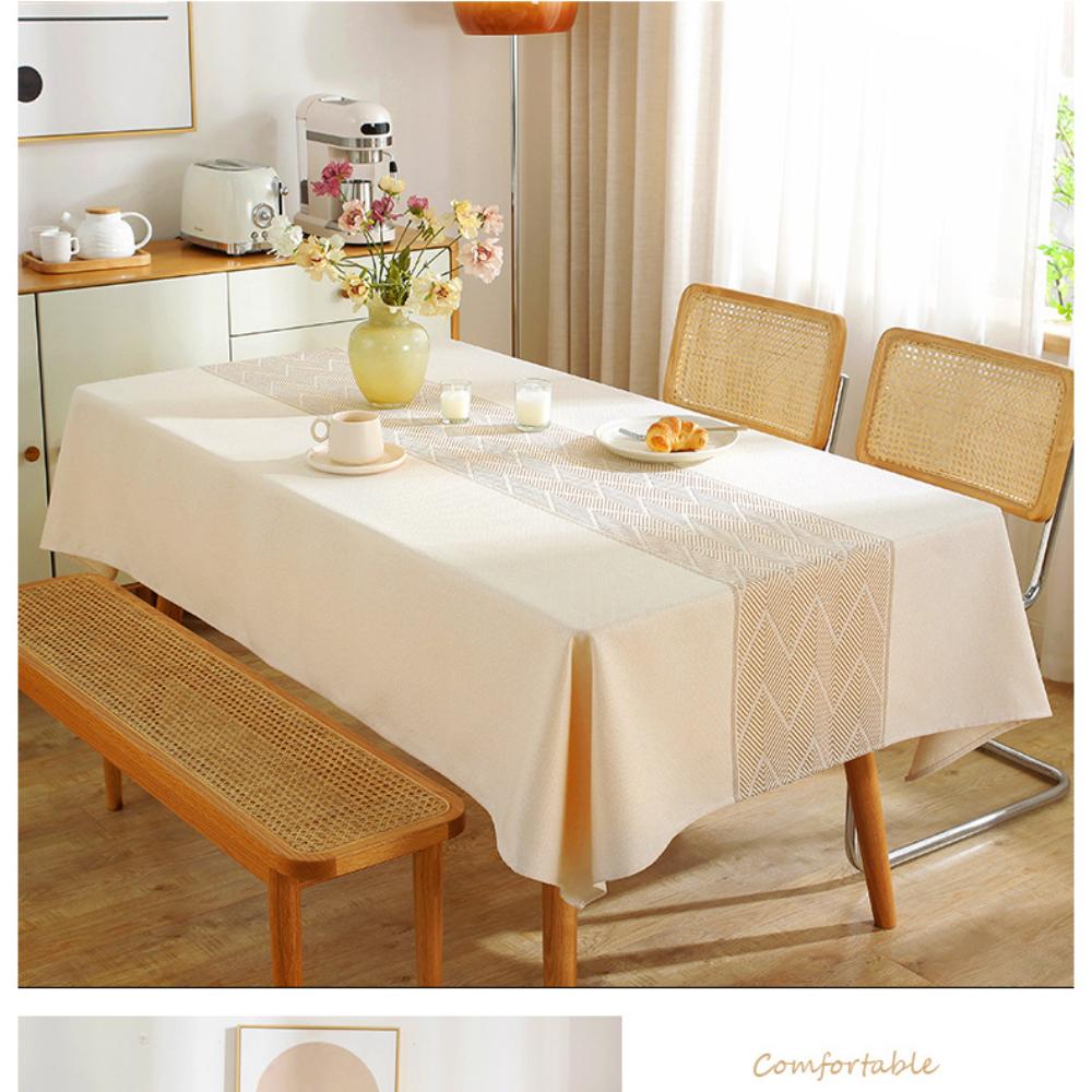 Thickened imitation cotton and linen dining table tablecloth Household square wear-resistant waterproof and oil-proof tablecloth