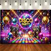 2D flaches Banner übergroß Neon Disco Party Wandteppich - Retro 80er Jahre Thema geometrisches Muster Wanddekoration, geeignet für Schlafzimmer