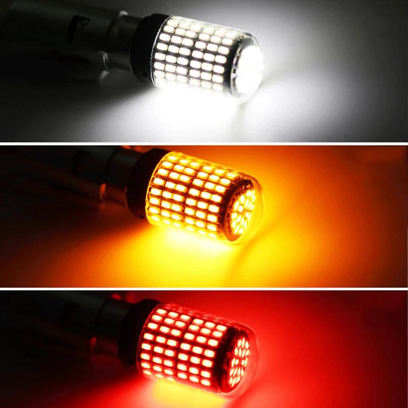 2PCS 1156 BA15S LED CANBUS 3014 144 SMD 1157 BAY15D P21/5W 7440 T20 7443 Turn Signal Light Reversing Lights Brake Lamp 12V WhiteTurn Signal 2