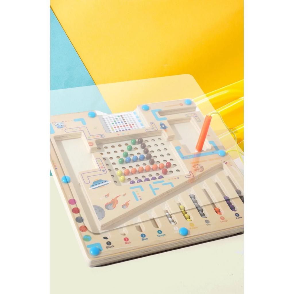Gry Sortowanie Magnetyczne Zabawki Puzzle Montessori Labirynt Nauka Koloru Liczenie Klasyfikacja Numerów Drewniane Zabawki Edukacyjne