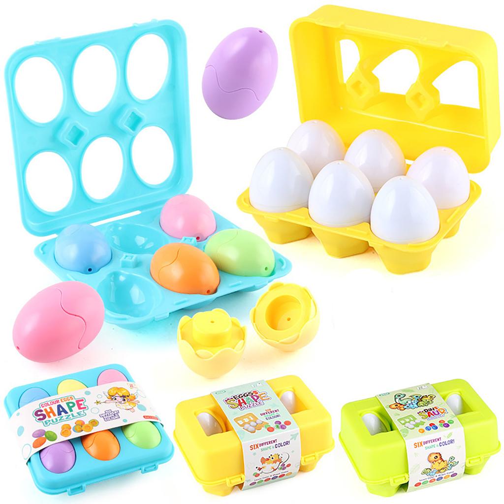 6 Smart Egg Pairings, Children'S Early Education Assembled Toy Simulation Eggs, Easter Basket Filling, Party Gifts