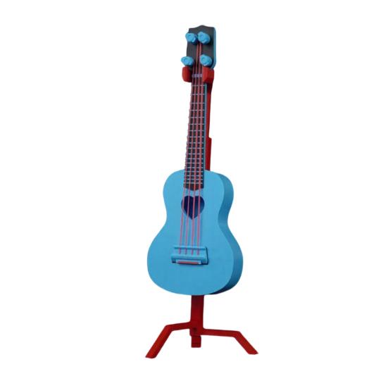 Mini Musikinstrument Modell Miniatur Gitarre Ukulele Guzheng Spielzeug mit Ständer für Puppenhaus Zubehör Heimdeko
