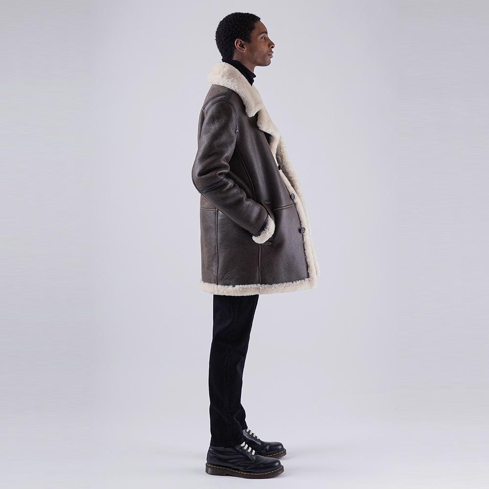 Strike Desired Rich Lambskin Shearling Coat (Brown)