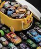 Metal Car Storage Barrel with Pull-back Action, Iron Green Toy Car In Mini Children's Box.
