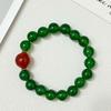 Green Agate Bracelet for Women 10mm Round Beads Elastic Beaded Bracelets Handmade Natural Stone Bangle Jewelry Gifts