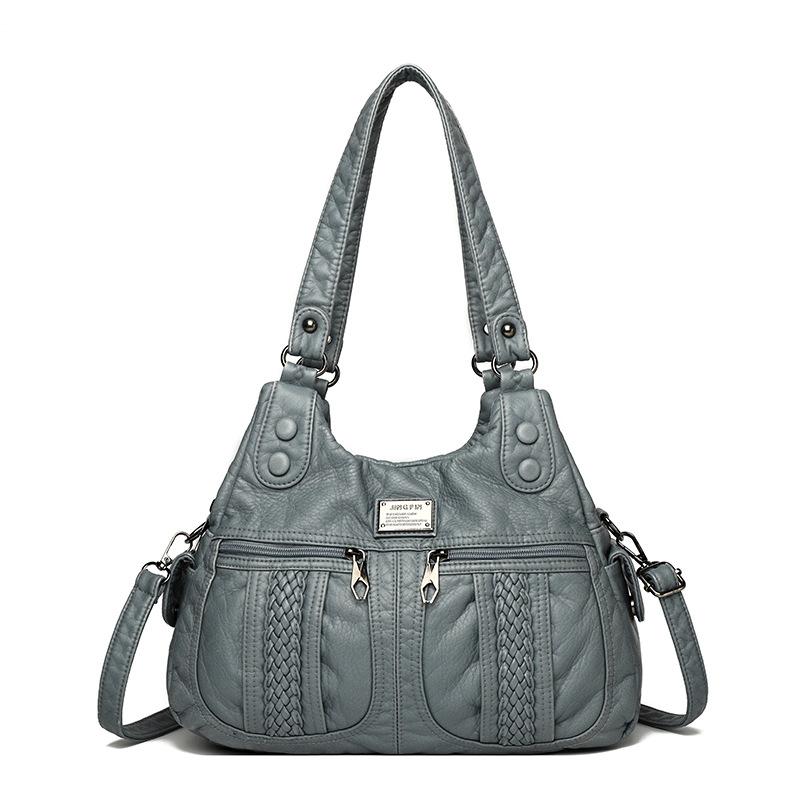 New Washed Leather Women's Bag Tote Bag High-end Single Shoulder Crossbody Large-capacity Mother Bag