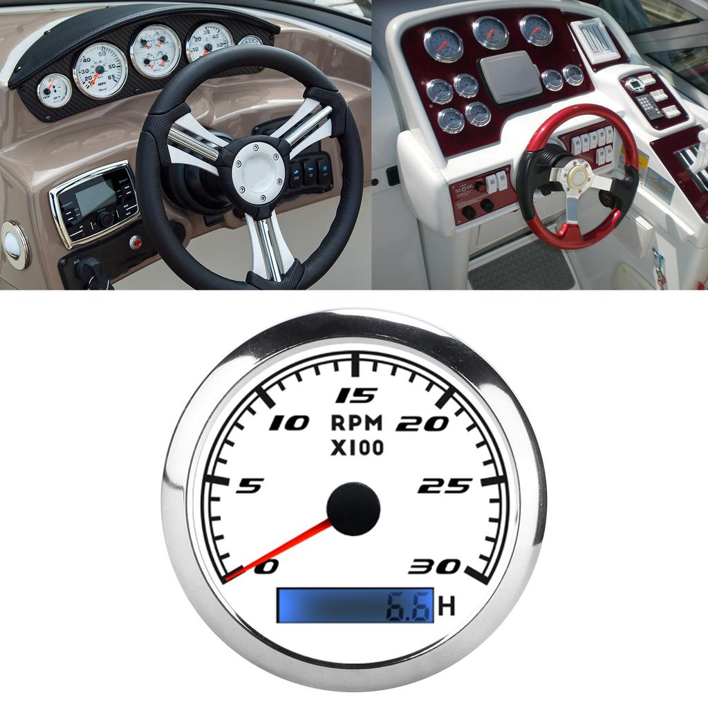 85mm Zeiger Drehzahlmesser RPM Tacho IP67 Edelstahl   für Auto Boot Marine