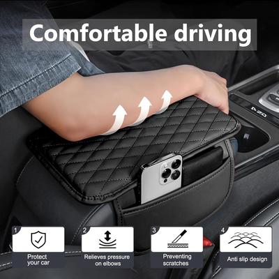 Universally Applicable Microfiber Leather Car Center Console Cover, Wear-Resistant and Anti-Fouling, with Mobile Phone and Miscellaneous Storage