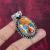Orange Spiny Oyster Handmade Gemstone Pendant, 925 Solid Sterling Silver Pendant, For Thanksgiving