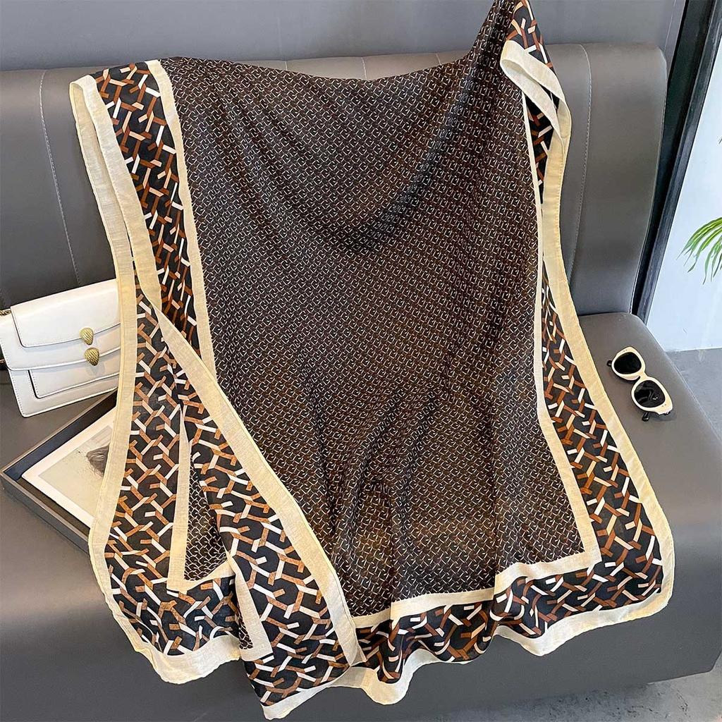 Women Cotton Linen Rose Print Scarf Shawl Hijab Muslim Long Headscarf Scarves Head Wraps Long Female Head Scarf