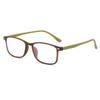 Square Anti Blue Flexible Ultralight Reading Glasses for Men Presbyopic Eyeglasses Strength
