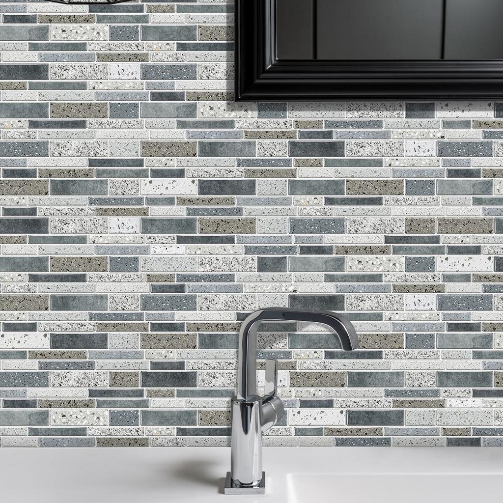 PVC Crystal Marble Tile Wall Sticker - Waterproof, Oil-proof, Self-adhesive for Kitchen & Bathroom Decor