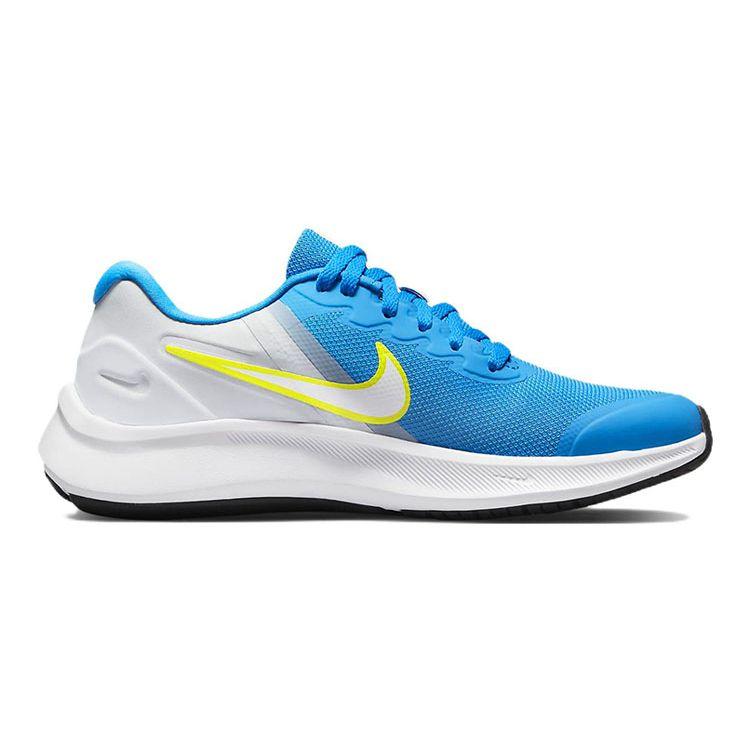 Nike Star Runner 3 GS Grey Photo Blue Kids Sneakers Grey-Fog Atomic-Green White DA2776-009