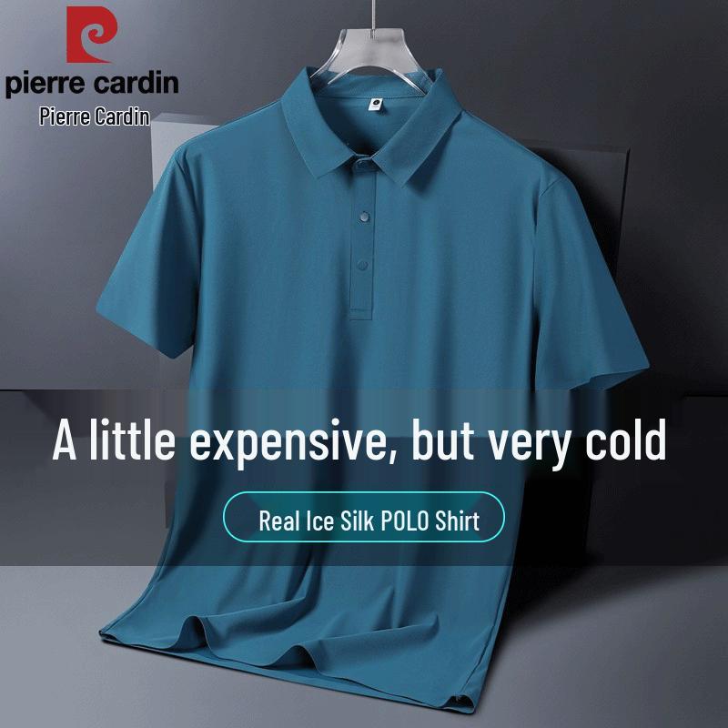 

Pierre Cardin Men s Ice Silk Short Sleeve Polo Shirt 3XL