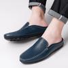 Large Size Half Slippers New Bag Head Sandals Leather Hollow Breathable Casual Leather Shoes