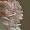 Korean Chiffon Flower Tassel Earrings: High-End Pearl Design with Niche Fashion Appeal.