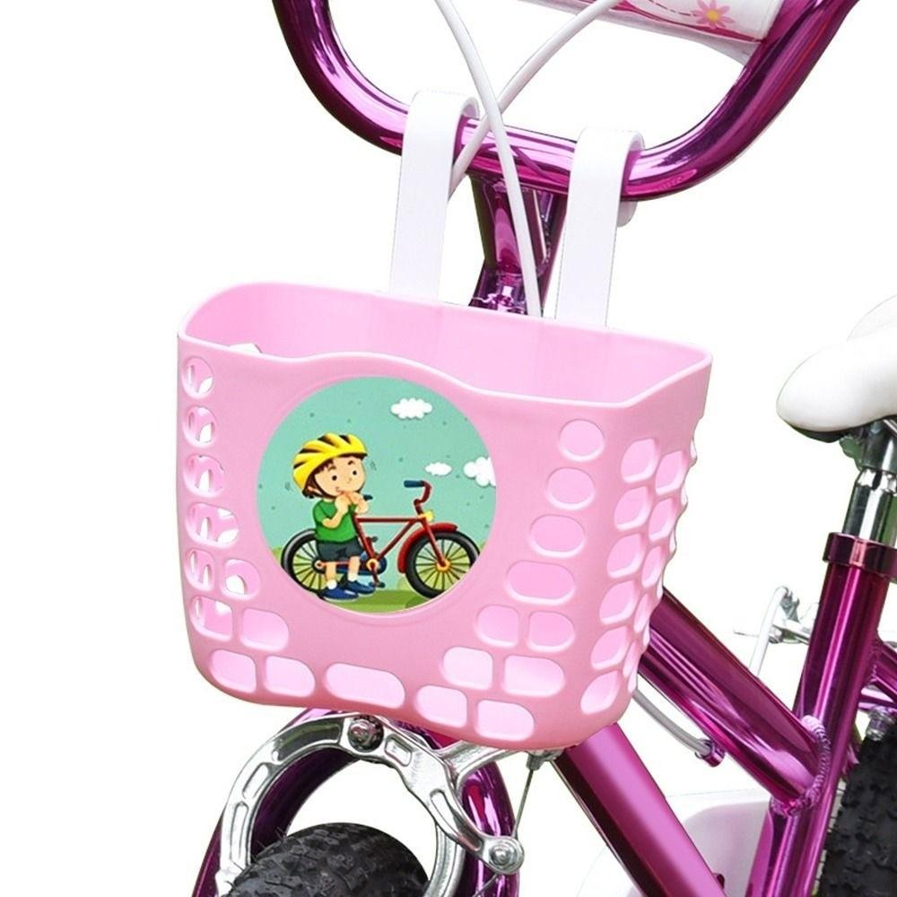 Cartoon Patten Children Kids Basket Plastic Student Front Basket Bike Carrier Bag Bike Accessories