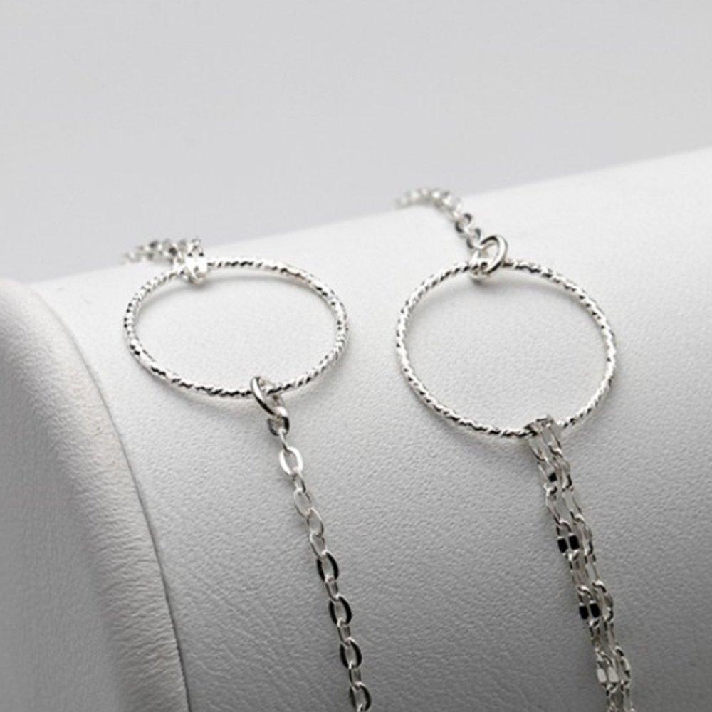 [As Little] Mixed Chain Bracelet with Silver 925 Cutting Ring Point