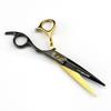 6.0-Inch Black & Gold Napson Hairdressing Scissors with Serrated, Seamless, V-Shaped & Fishbone Teeth