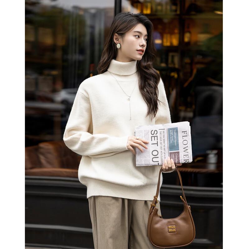 

Mokana Women s High-Neck Long Sleeve Knit Sweater MKNJD3041 One Size