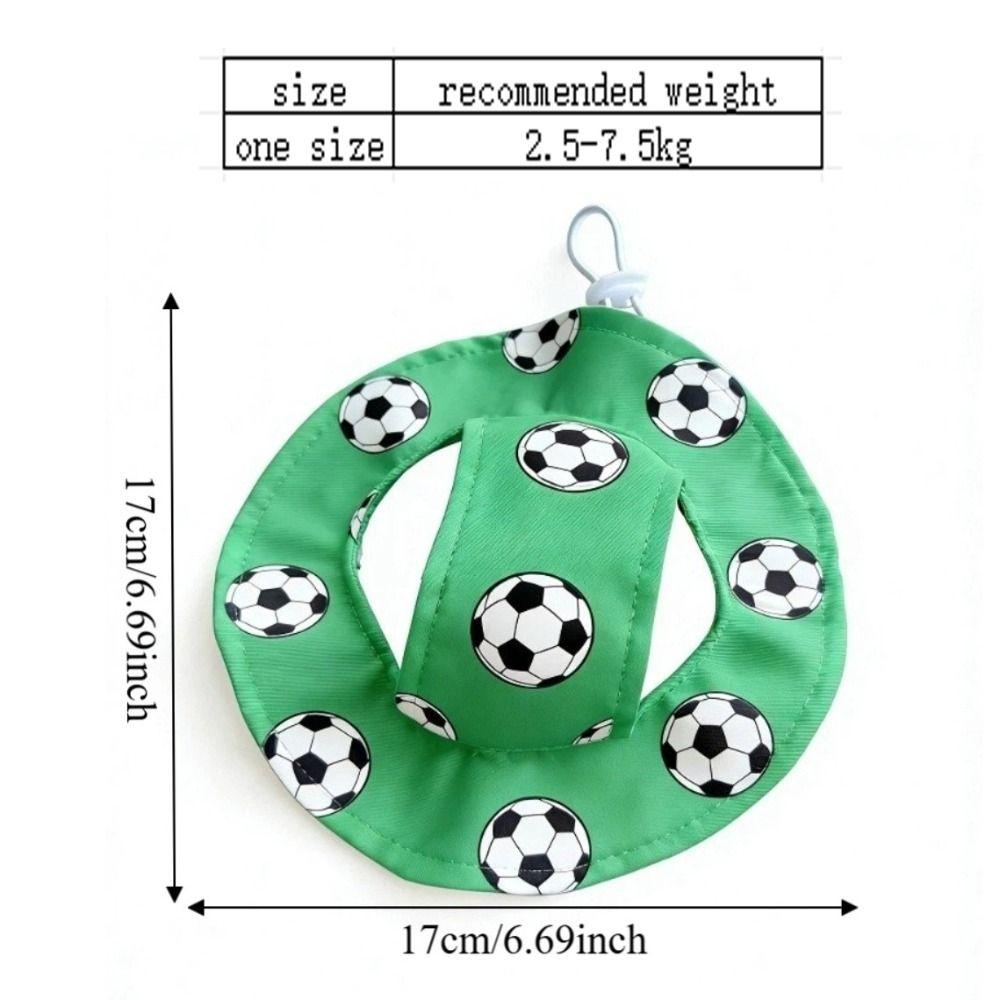 Football Theme Exposed Ear Hat Breathable Pet Sun Hat Cute Dog Fisherman Hat Walking