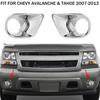 Chrome Front Light Lamp Bezel Frame Trim Cover For Chevy Avalanche Tahoe 2007-13