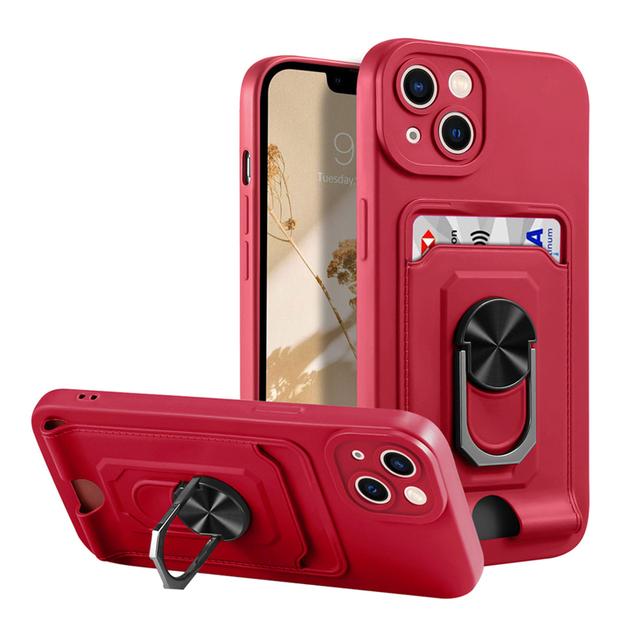 

Сумка-кошелек с отделением для карт, магнитный чехол для Iphone 11 14 Pro Max, чехол-держатель с кольцом для Iphone Se 2022 Xr 12 13 Pro Xs Max, чехол Funda For iPhone 8 Plus красный