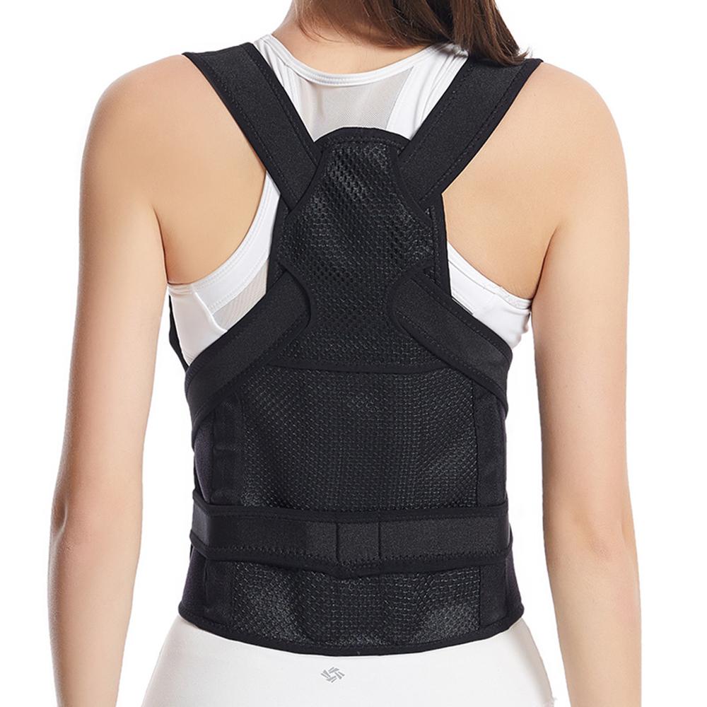 

MK-098 Adult Adjustable Posture Corrector Neoprene Composite Cloth+Mesh Hunchback Back Waist Support Belt Brace L
