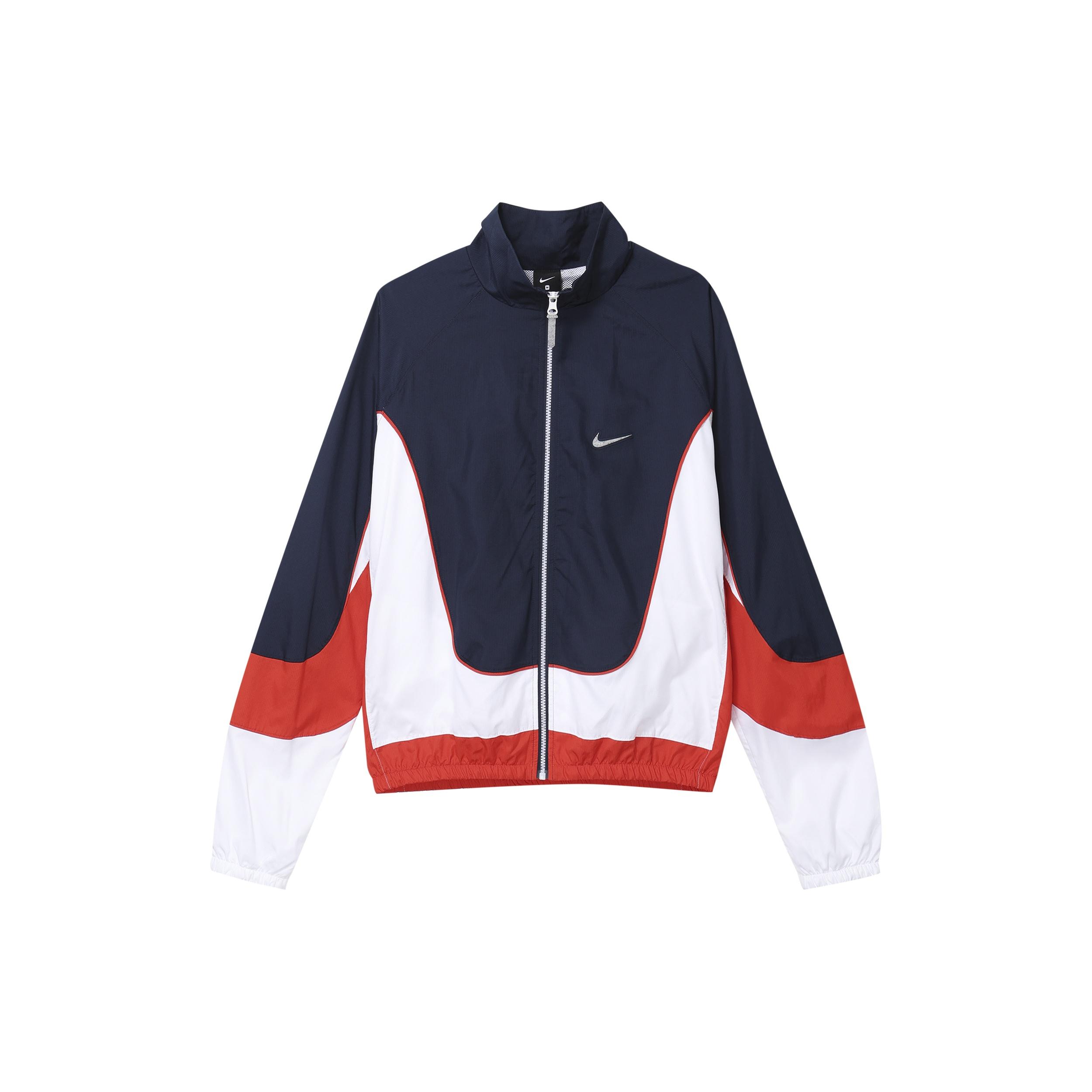Nike Throwback Colorblock Woven Sports Basketball Stand Collar Jacket Navy Blue Dark blue Men s CV1932-419 M