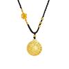 Ancient Gold Sand Eight-Treasure Compass Blessing Necklace - Chinese Retro Copper Alloy Jewelry