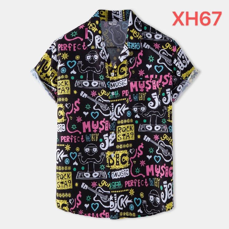 Men S Hawaiian Beach Short Sleeve Floral Shirt M