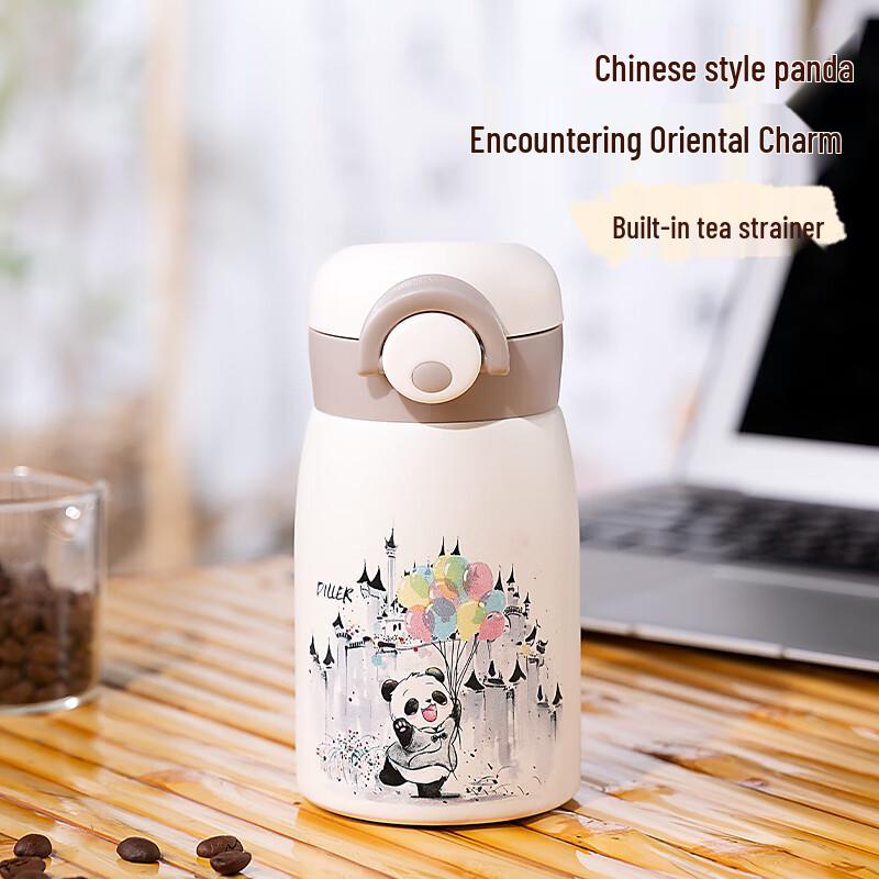 DILLER Mini Panda Insulated Stainless Steel Thermos Bottle