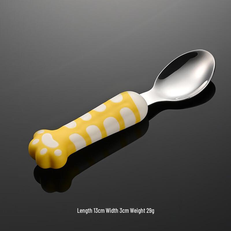 Qianxing Cat Paw Stainless Steel Baby Training Spoon Set